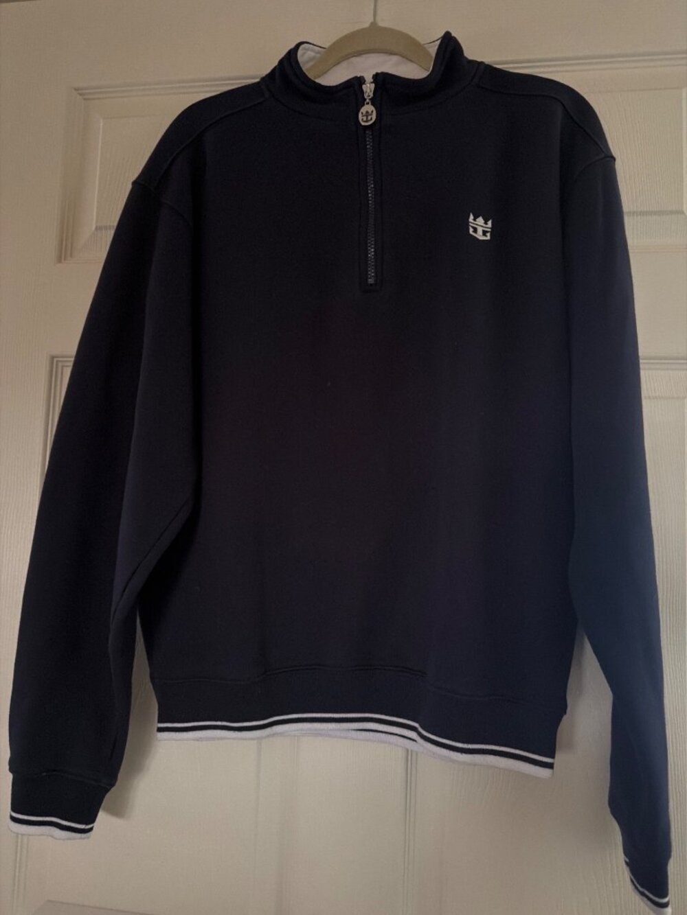 Royal Caribbean International Navy Half-Zip Pullover Sweatshirt S/M Polyester Co